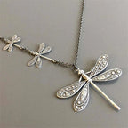 Retro Creative Carved Stitching Dragonfly Pendant Necklace Fashion Personality Design