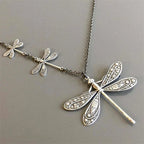 Retro Creative Carved Stitching Dragonfly Pendant Necklace Fashion Personality Design